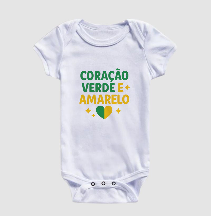 Coração verde e amarelo